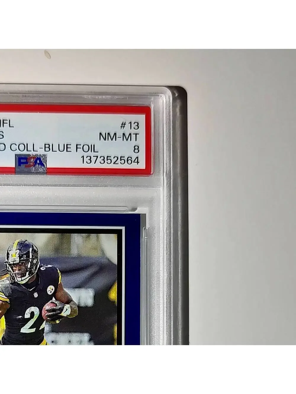 Najee Harris 2024 Panini Sticker Collection 260/349 #13 Blue Foil PSA 8 NM-MT